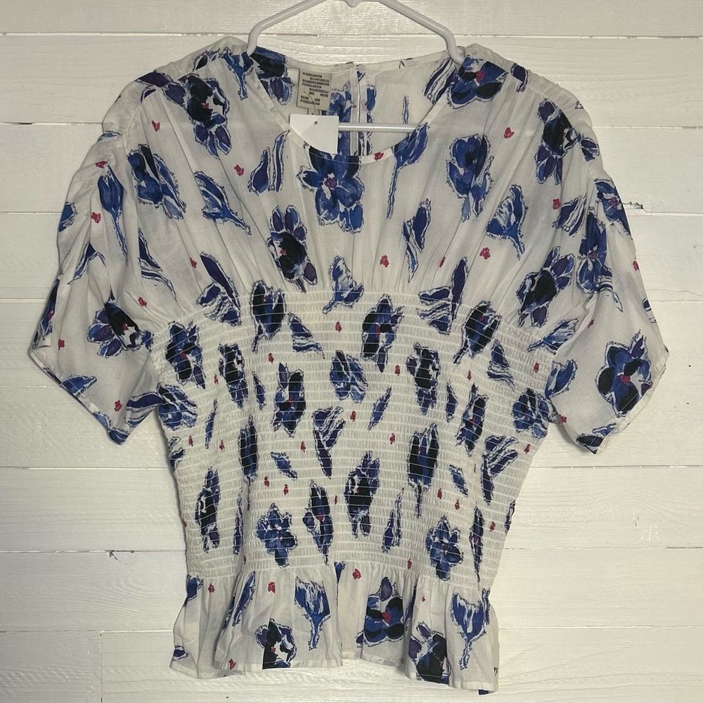 NWT Baum und Pferdgarten Mynowa Womens blue tulip top. Size 10 (40 on tag). - Picture 2 of 9
